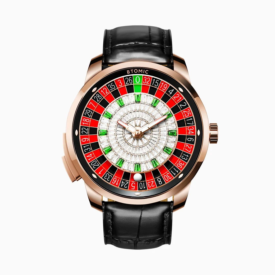 1.8 Inches Roulette Wheel Automatic Watches for Men || ساعات أوتوماتيكية للرجال بتصميم عجلة الروليت (قطر 1.8 بوصة)