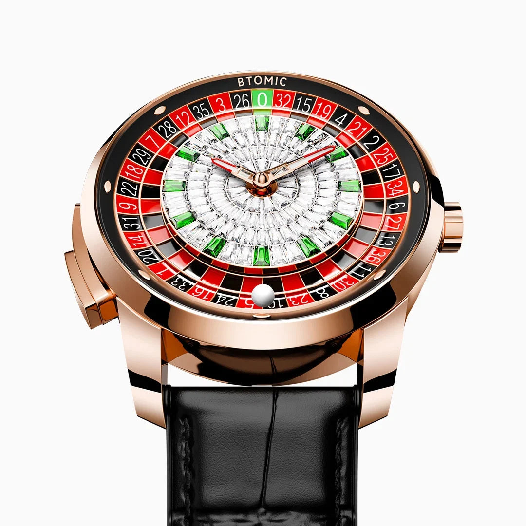 1.8 Inches Roulette Wheel Automatic Watches for Men || ساعات أوتوماتيكية للرجال بتصميم عجلة الروليت (قطر 1.8 بوصة)